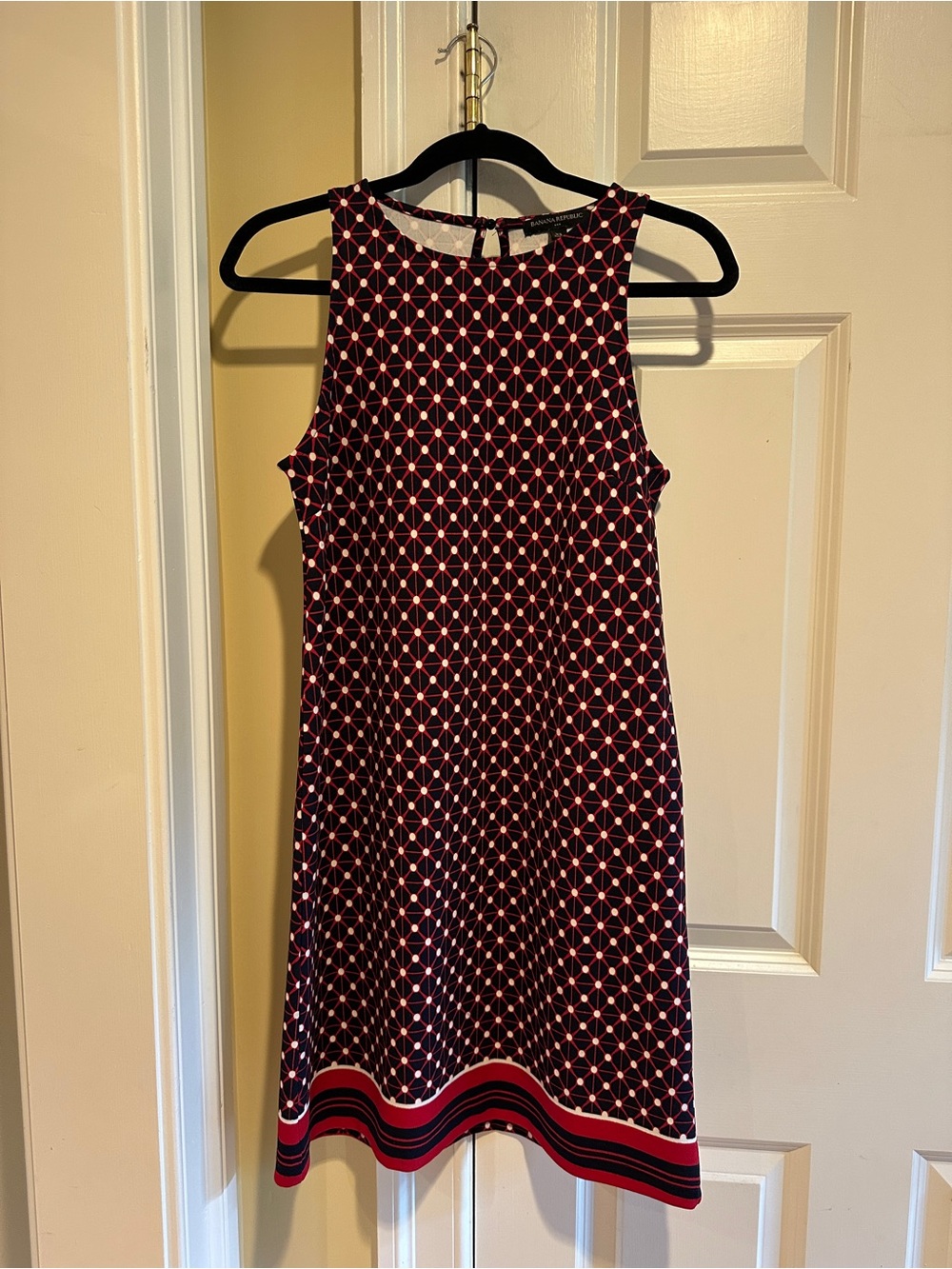 Banana Republic Geometric Print Sleeveless Shift Dress XS